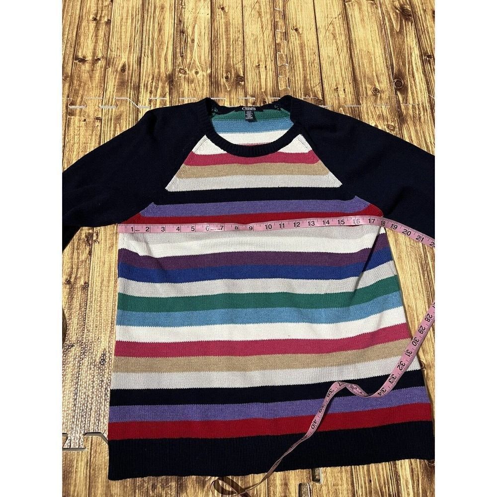 Chaps Raglan Sweater Colorful Striped - Picture 5 of 7